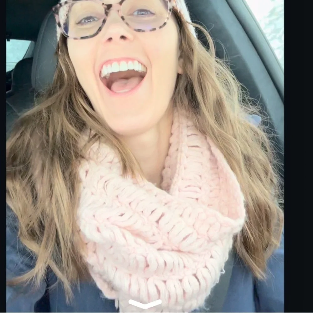 Elegant Pink Knit Scarf